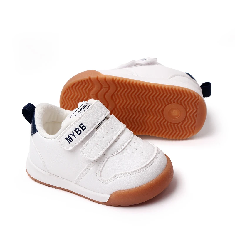 Spring and Autumn Sports Style Soft Sole Anti-slip Wear-resistant Baby Walking Small White Shoes supplier
