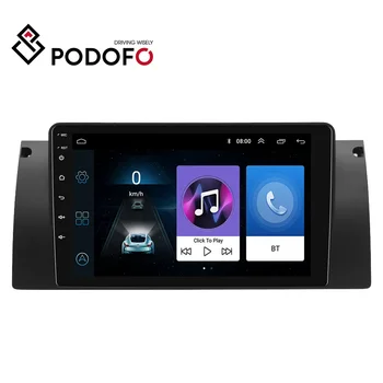 Podofo 2+32G 9'' Android 9.1 2Din Car Radio Capacitance screen GPS Navigation Wifi BT FM Car Audio For BMW E39 X5 M5