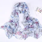 Flower Scarf For Woman 2021 New Flower Printed Spring Autumn Polyester Causal Scarf For Woman