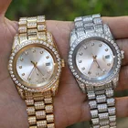 MISTER JEWELRY Full Stainless Steel Iced Out Mens Watch Steel Watchband Jewelry