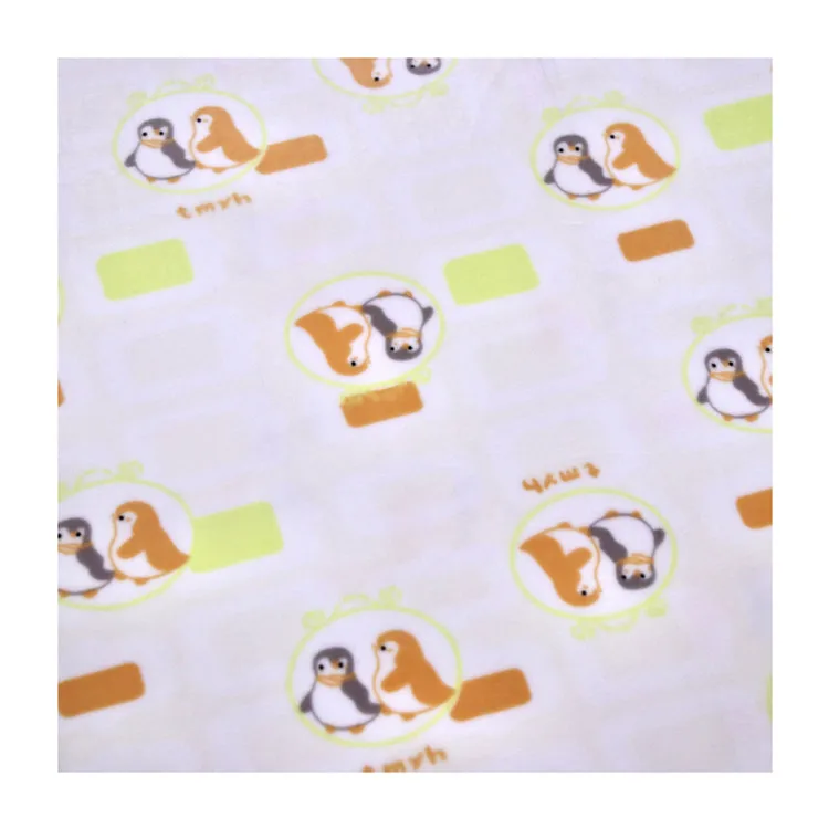 Super Soft Cuddle Baby Blanket Penguin Pattern Fabric for Baby Blanket Lining