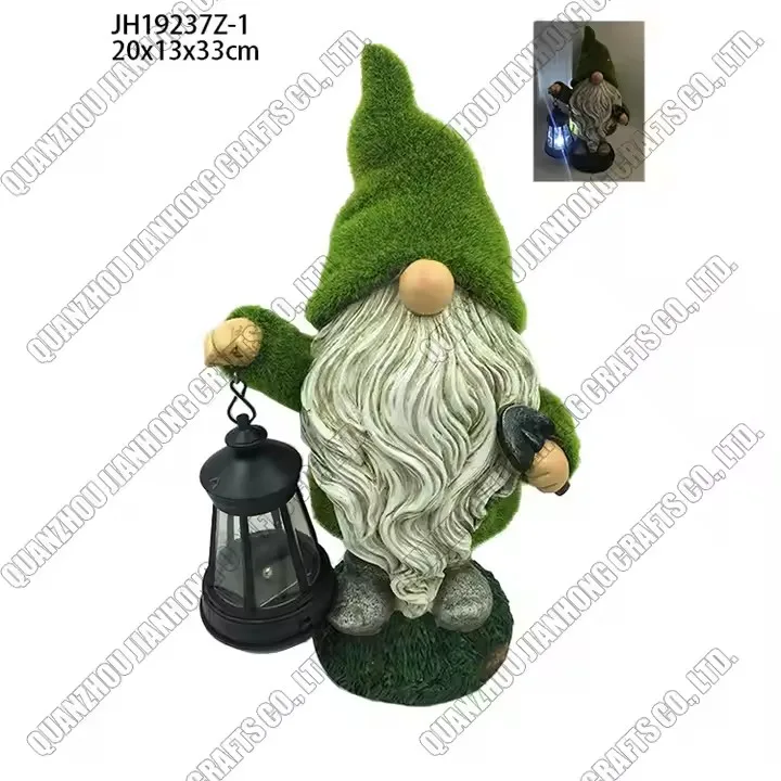 Ornaments Ground Figurine Christmas Resin Garden Dwarf Sculpture Statue Gnomes Solar Light