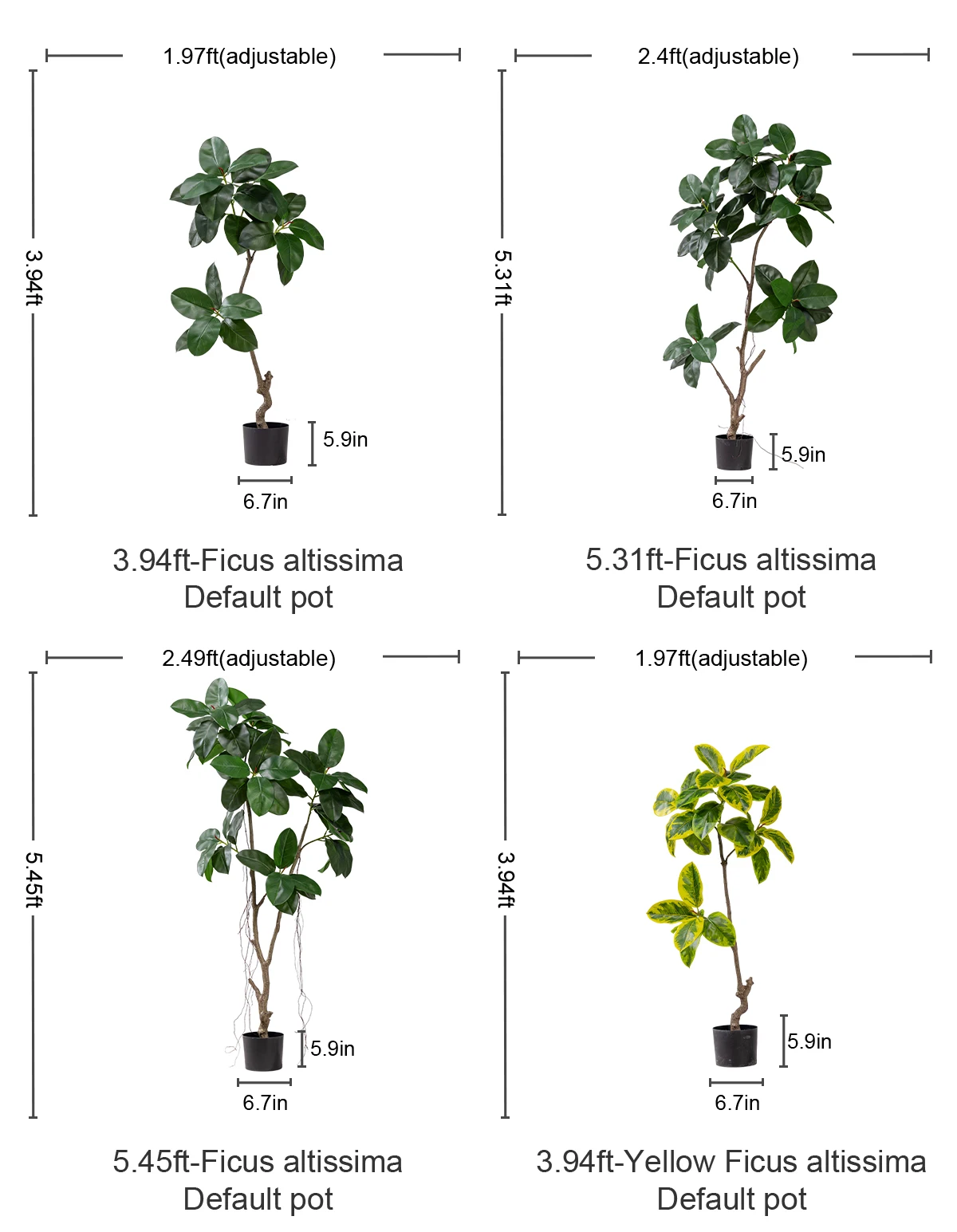 Banyan Tree Bonsai Artificial Plastic Live Indoor/Outdoor Potted Green Yellow Grass Palm Greenery Decoration Free for Home manufacture