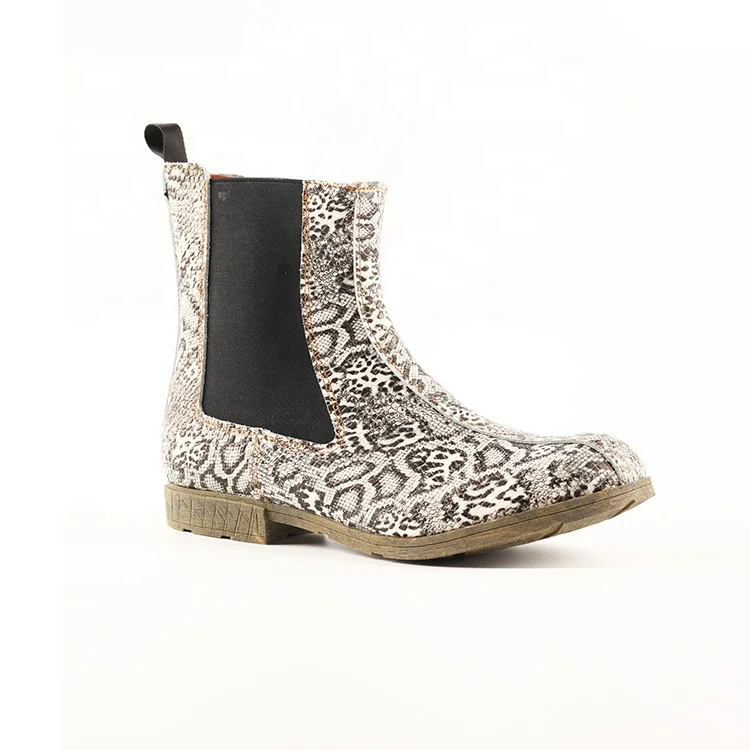 snake print boots low heel