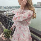Wholesale Factory Summer V-neck Dress Women Casual Mini Floral Dresses