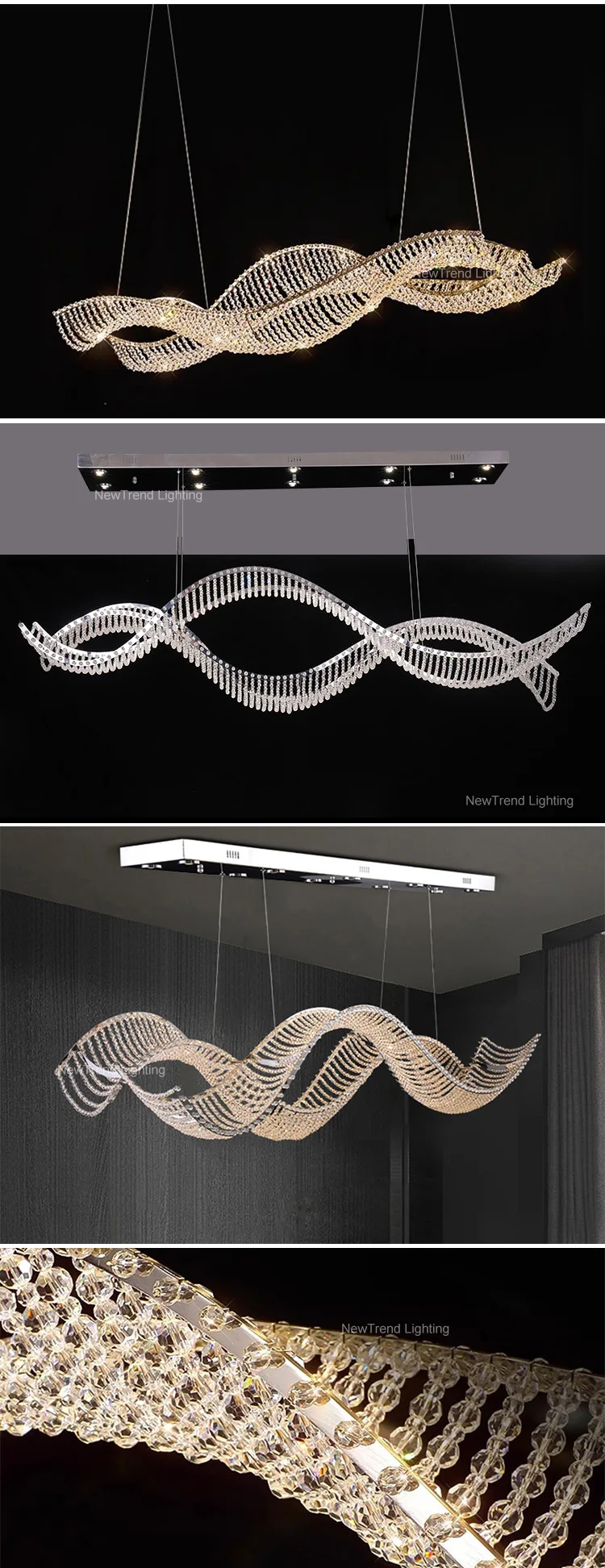 CPL-294 Luxury Style Indoor Decoration Hanging Light Villa Dining Room Living Room Crystal LED Chandelier details