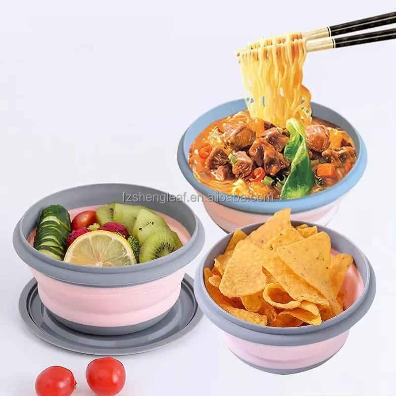 product silicone lunch box for kids leakproof insulated baby food container portable bento box for school office round food storage set-2