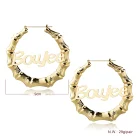 Hoop New Arrival 9cm Big Hoop Ring Name Earrings Design Boujee Bamboo Hoop Earrings For Women