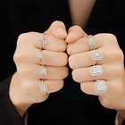 White Gold Gold FFT Cheap Buy 18K White Gold Diamond 3-layer Square Luxury Rings Jewelry Women