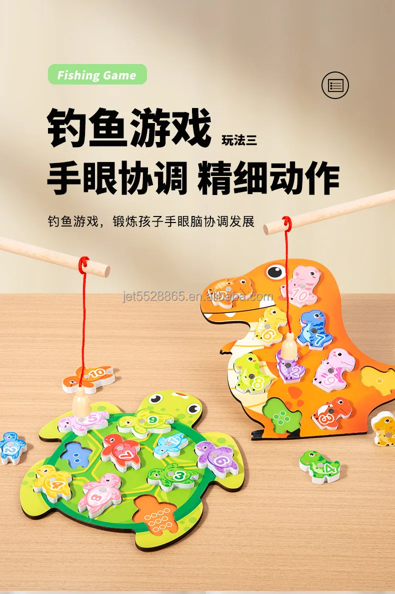 Wooden Fishing Games Baby Diy Figures Color Cognition Toys For Kids Boys Girls 12 Wooden Fishing Games Baby Diy Figures Color Cognition Toys For Kids Boys Girls
