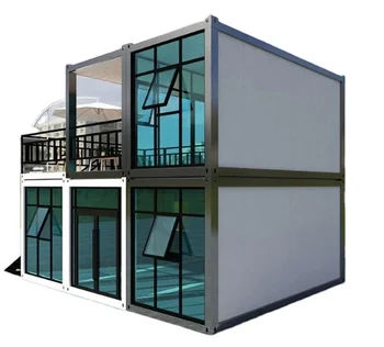 Foldable house prefabricated container tiny house glass portable homes 2 bedroom container house