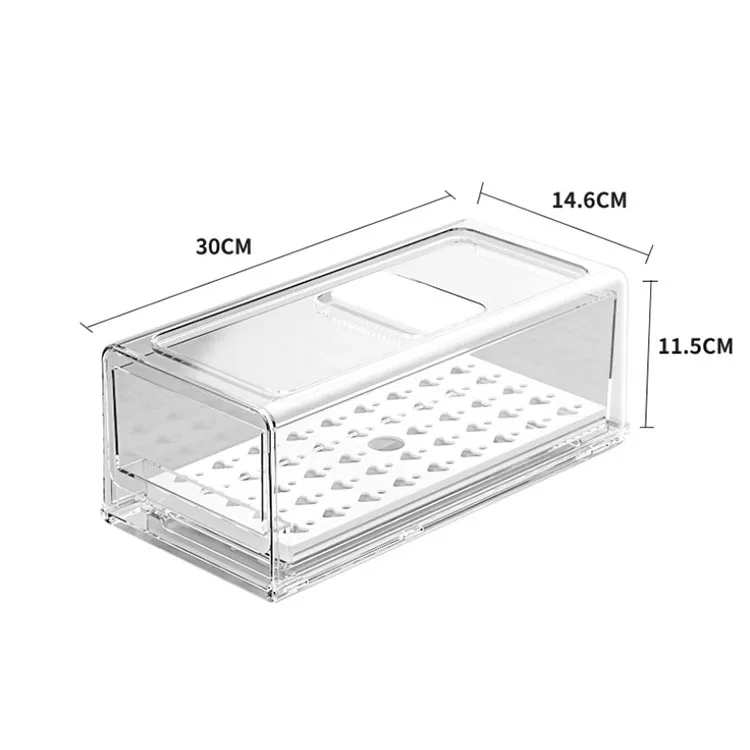 Food Storage Containers Fridge Produce Saver Removable Drain Tray for Veggie Berry Fruits and Vegetables