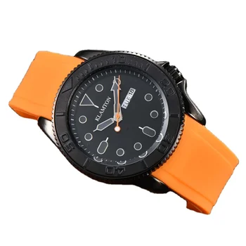good quality rubber belt sports watch quartz watch with calendar for men