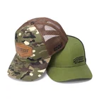 Factory Hat 6 Panel Trucker Snapback Hat With Custom Leather Patch