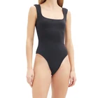 Sexy Beachwear Ladies Custom Made Square Neckline Scooped Back And High-cut Legs Jersey Sexy Beachwear Ladies Swimsuit