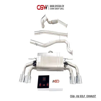 CGW New Style High Performance Exhausts Tail Tips Muffler Piping for VW MK7 7.5 R 2.0T Catback System
