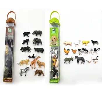 Animals Figures Realistic mini Wild Zoo adorno de torta Plastic Jungle Animals Toys Set Eduactional Toys Playset juguete pequeno