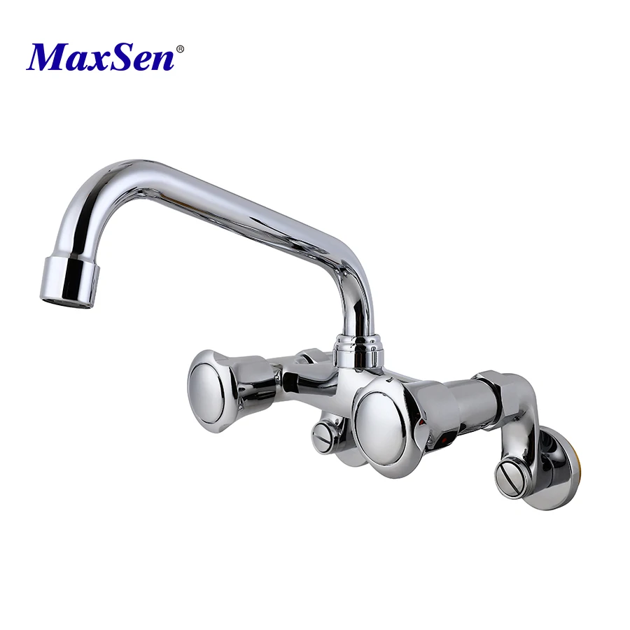 New Hotel Product Wall Mount Mixer Water Saving Kitchen Tap Sink Faucet with Swivel Knob