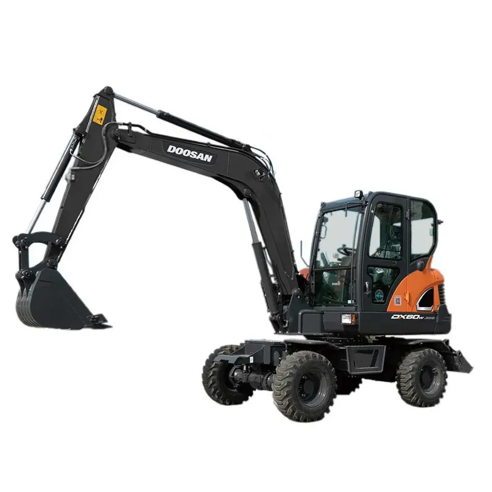 Doosan Used Dx60w Mini Wheel Excavator 6 Ton Second Hand Wheel Digger