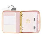 Notebook A6 Size Promotion Usage Simple Pattern Cover Zipper Closure A6 Size Soft Cover Leather Study Notebook Journal