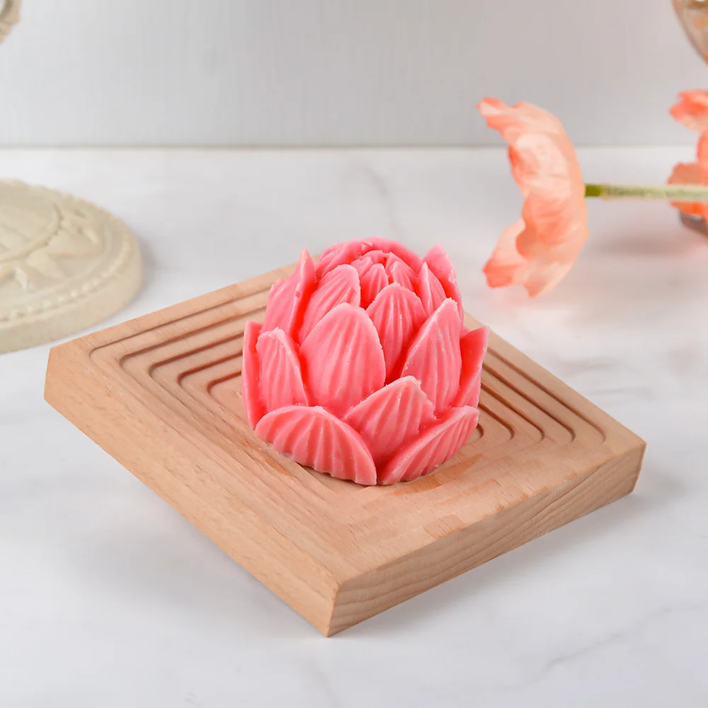 Hot Sales 3D Lotus Flower Shape Silicone Mold Sustainable Cake Tools for Soap and Candle Making