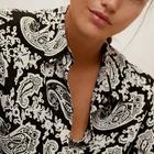 Tops Cashew Flowers Printed Elegant Long Sleeve Women Shirts And Tunic Blouses And Tops 2021
