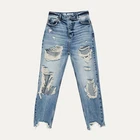 Jean Jeans Pants Jeans Women OEM Custom New Style Mid High Waist Loose Ripped Denim Pant Jean Women's Jeans