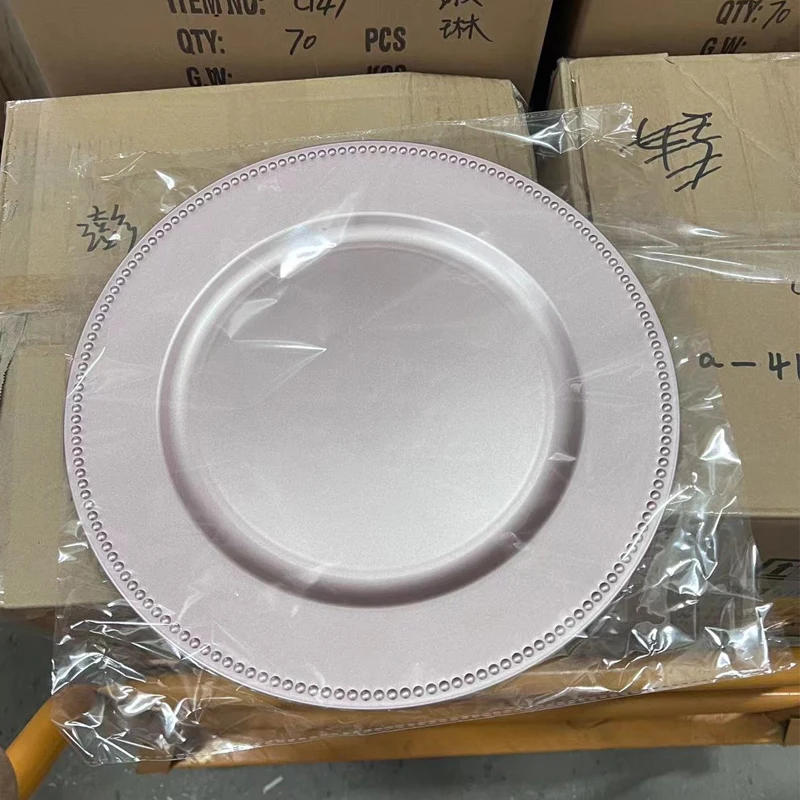 Round 13inch Gold Reef Charger Plates For Dinner Weddings Gold Charger Plate Plastic Reef Elegant Charger Plates