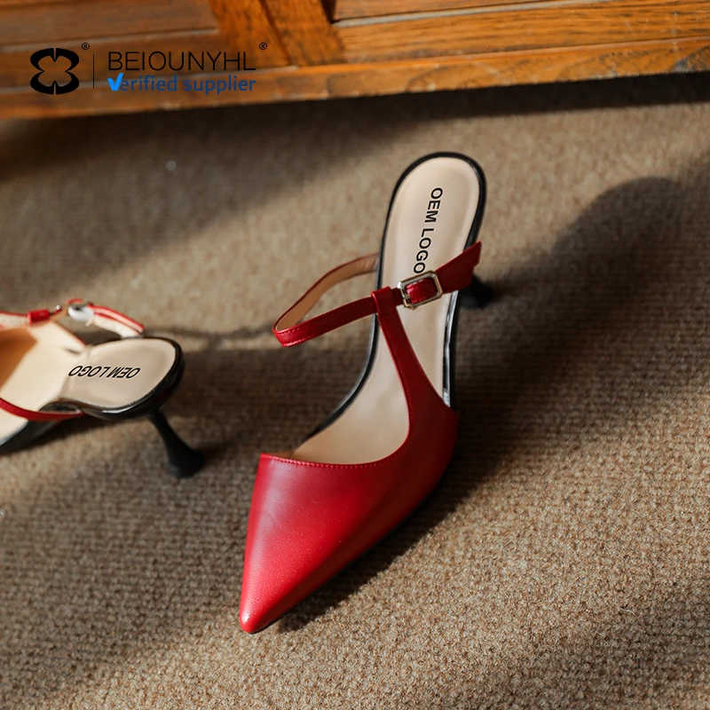 genuine leather Handmade Bridal High Quality sexy Shoes Design Stiletto Heeled Sandals Women Cinderella Wedding slippers