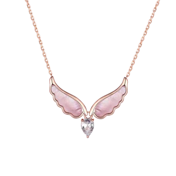 Mother of Pearls Necklace Rose Gold Plated 925 Silver Jewelry