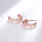 Earrings S925 Sterling Silver Hollow Out Circle Round Huggie Earrings 14k 18K Gold Plated Heart Stud Earrings Women