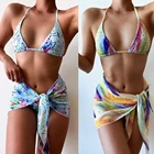 String Hot Halter Neck Brazilian Micro Thong Printed String Sexy Bikini