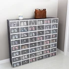 Storage Shoe Box Storage New Custom Stackable Style Foldable Luxury Push Drawer Type Plastic Shoe Box Storage Organizer
