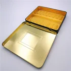 Tin Box Metal Tin Box Custom Square Metal Hinged Tin Box For Chocolate Packaging