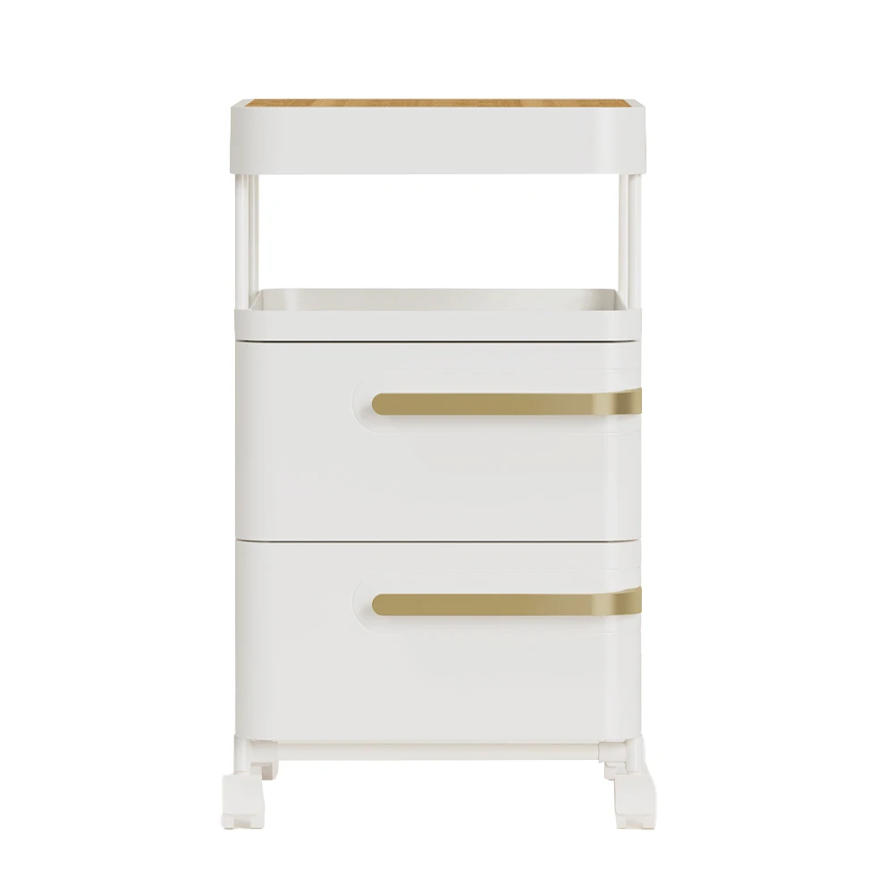 Multi-Layer plastic Storage Wardrobe Chest Drawers Bedside Table with wheels