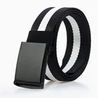 Belt Hot Sale Flip Alloy Casual Quick Release Belt Men's 2021 Striped Fashion Belt Fabric Nylon Belt