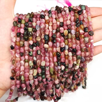 5x8mm Natural Rainbow Tourmaline Irregular Shape Beads Healing Energy Gemstone Beads for Jewelry Making (AB1989)