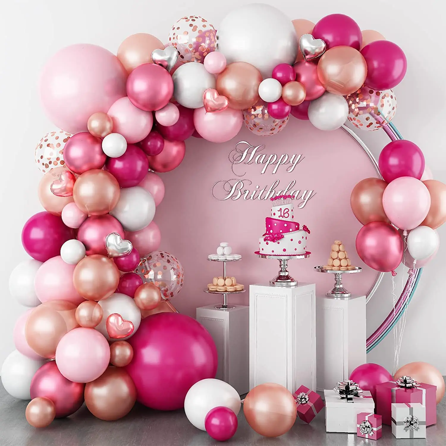 94pcs Macaron Pink Balloon Garland Arch Kit Wedding Birthday Party Decoration Kids Globos Latex Ballon Baby Shower Girl