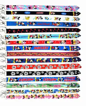 Factory sale ! Custom lanyards Cartoon Mickey Minnie Mouse Lanyard Credentials Sling Phone Long Rope Neck Straps Lanyards