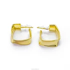 Earrings E7650 New 18K Gold Chunky Hoop Women Earrings Huggie Statement Earrings For Women 2021