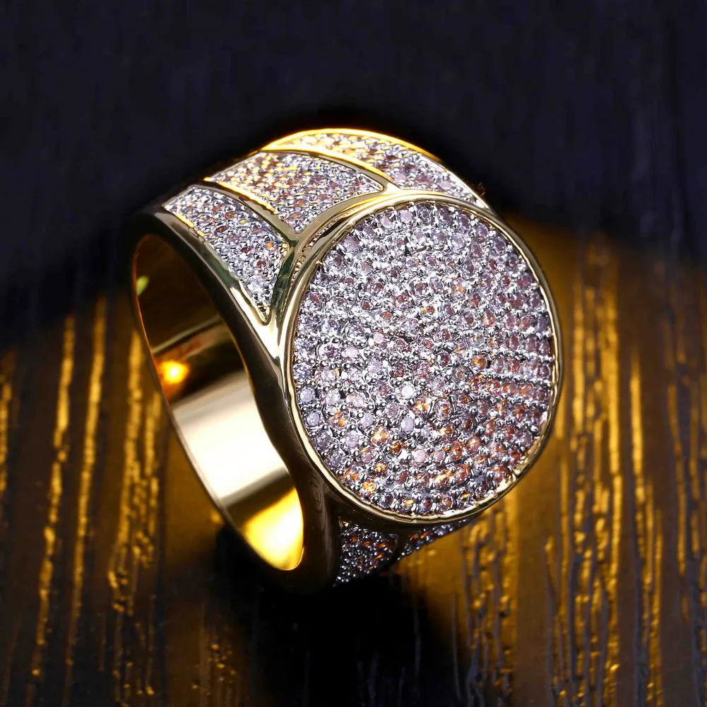 wholesale Mexican jewelry ring Rock Style Full Bling Iced Out Cubic Zircon Ring engagement ring diamond gold jewelry