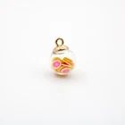Plastic Round Fruit Pendant Diy Necklace Accessories Creative Key Chain Pendant Factory Direct Sales 18mm