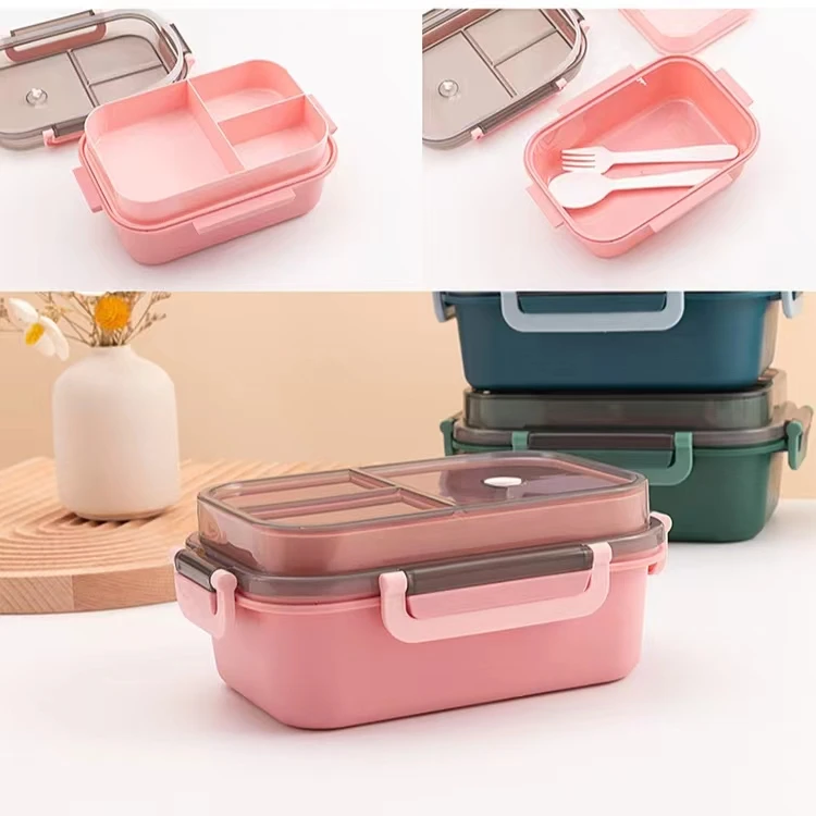 Kawaii Bento Lunch Box double layers 1250ml cute for Kids Girls Boys Office Children School Mini Snack Sandwich Food Container