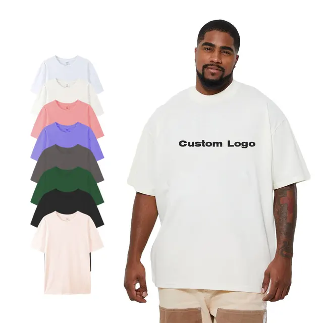 High quality Oversized 100% cotton Men Custom Logo plain t shirt drop shoulder Printing Custom T Shirt oem odm