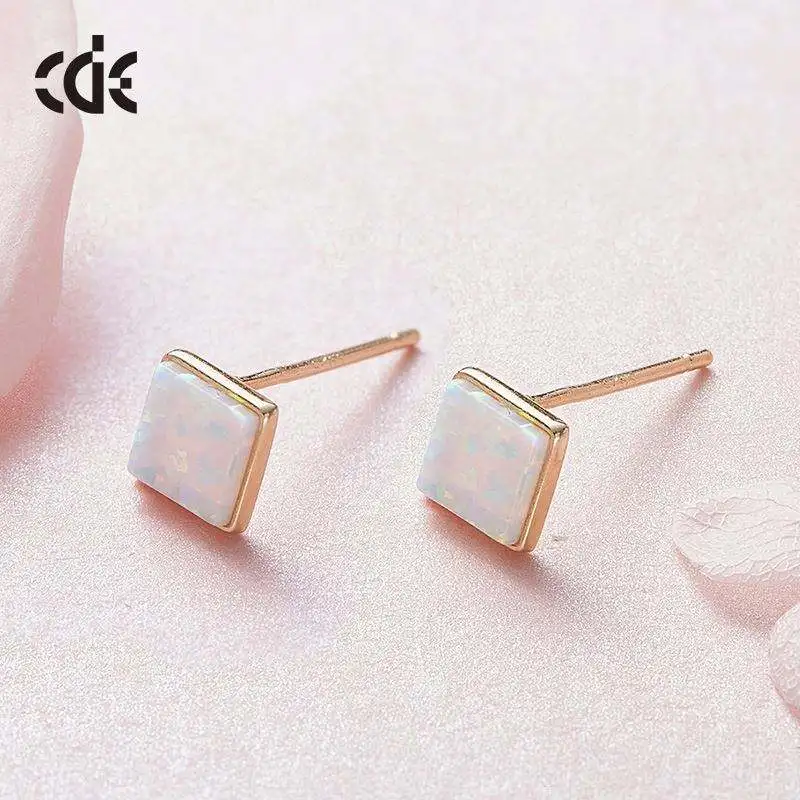 CDE YE1416 Wholesale Silver Jewellery 925 Sterling Silver Earrings For Women  Opal Earrings