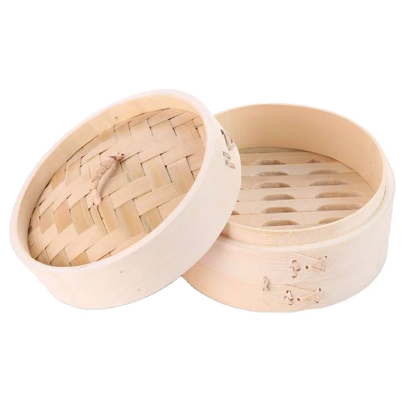2020 New Arrival Eco-friendly Customized Logo Printed  Bamboo Steamer Basket for Dumplings