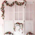 Decor 245cm Artificial Flower Wholesale Artificial Rose Garland With 45 Silk Rose For Wedding And Home Decor