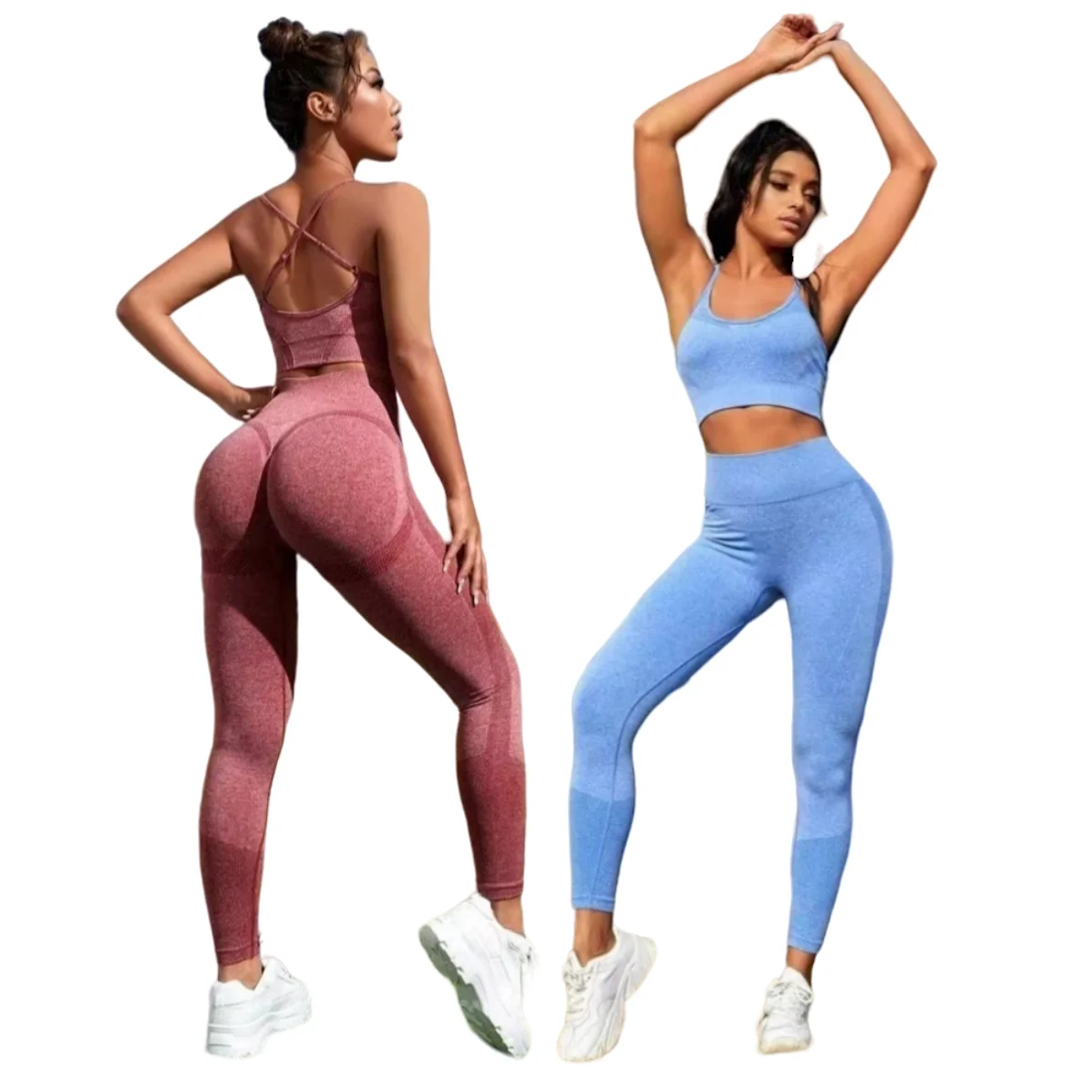 Women Sports Gym Wear Elastic Bra Leggings Active Wear Fitness Yoga Clothing Two Pieces Set