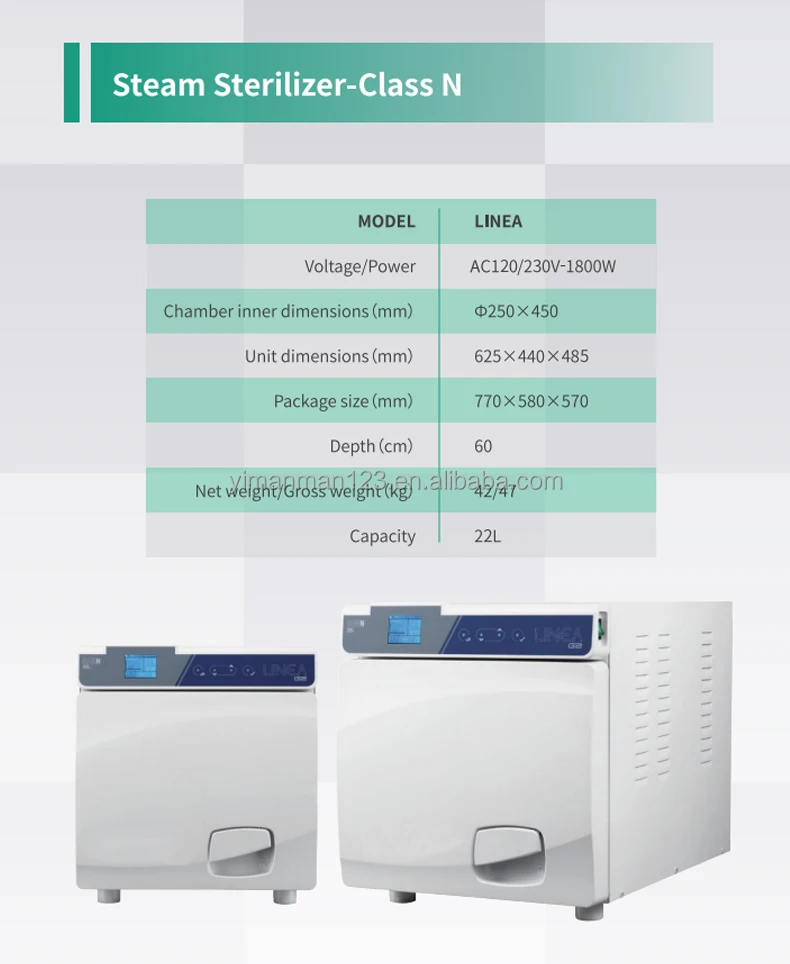 22L Class N Surgical Sterilizer Autoclave Dental Steam Sterilizer Stainless Steel Hospital Autoclave Sterilizer Dental Equipment factory
