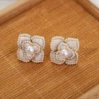 Pearl Earrings Bohemian Ladies Personality Fashion Pearl Polymer Clay Metal Earrings
